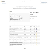 a screenshot of the dna test report